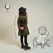 Girls Coat 3-10 y autumn Vintage Velvet Embroidered fashion Long Coat Green grey