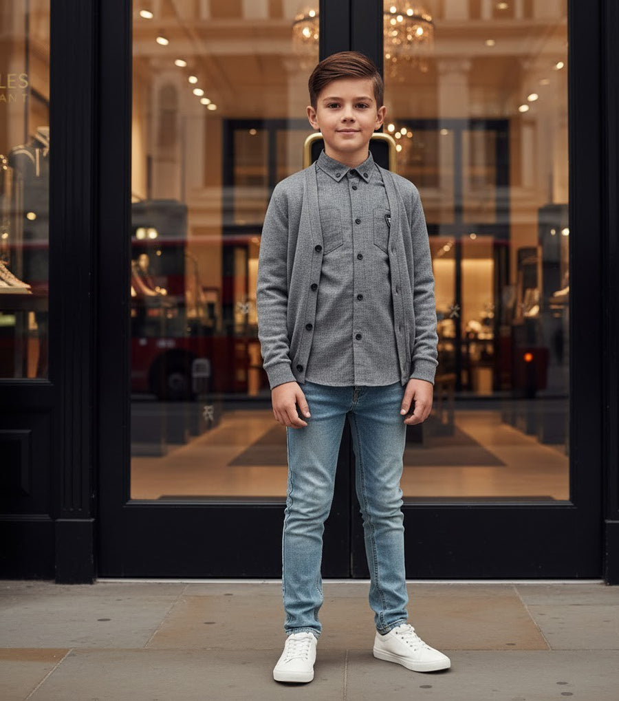 Boys Black Cotton Long Sleeve Shirt – Lightweight & Stylish Top for Ages 3-7 Yea