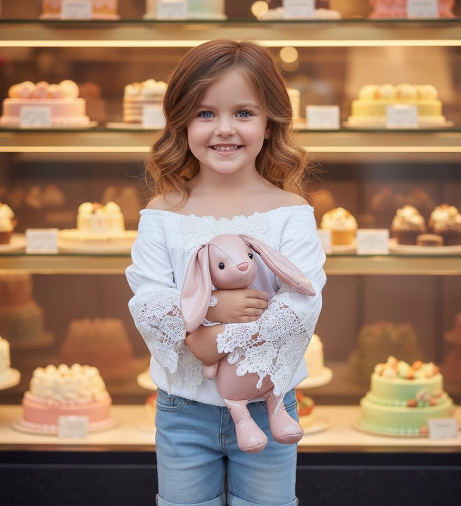 Girls Soft Modal T-Shirt with Vintage Lace  White & Light Grey summer top 3-7Y