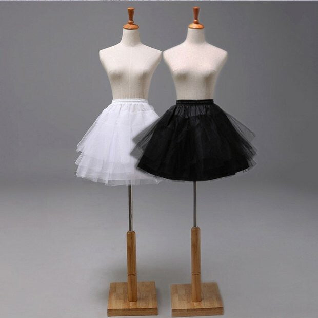 Girls White Petticoat Underskirt Short Skirt for Dress Outfit 3-10Y One size
