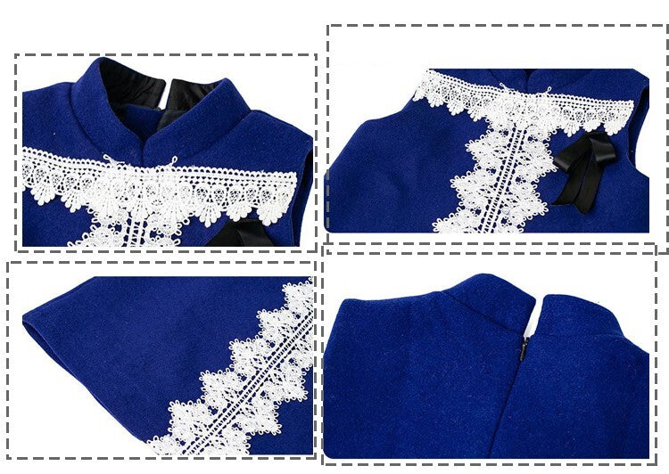 Girls Sleeveless Woolen winter Party Dress 3-7Y Baby Doll Princess 2025 vintage