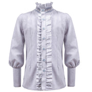 Boys' Vintage Light Blue Gray Shirt Long Sleeve 3–14Y Versatile Style easy match