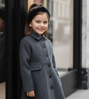 Girls Vintage Wool Winter Coat autumn 3-4-5-6-7-8-9Y  Thick Warm Long Overcoat