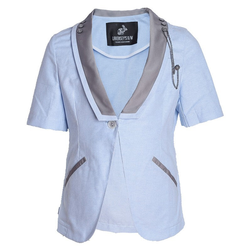 Boys Bright Blue Formal Short Sleeve Blazer3-12Y cotton  Jacket birthday suit