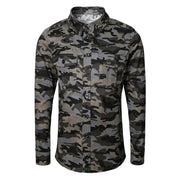 Boys Smart Casual Shirt Military Design Cotton Long Sleeve Top Ages 4-9Y School