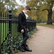 Boys 3-4-5-6-7-8-9-10-11-12 Y Dark Grey Blazer Long Sleeve Formal Uniform vintag