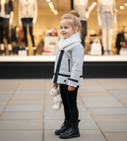 Girls' thick wool padded  Winter Coat 2-3-4-5-6-7y Faux Fur collar warm Jacket