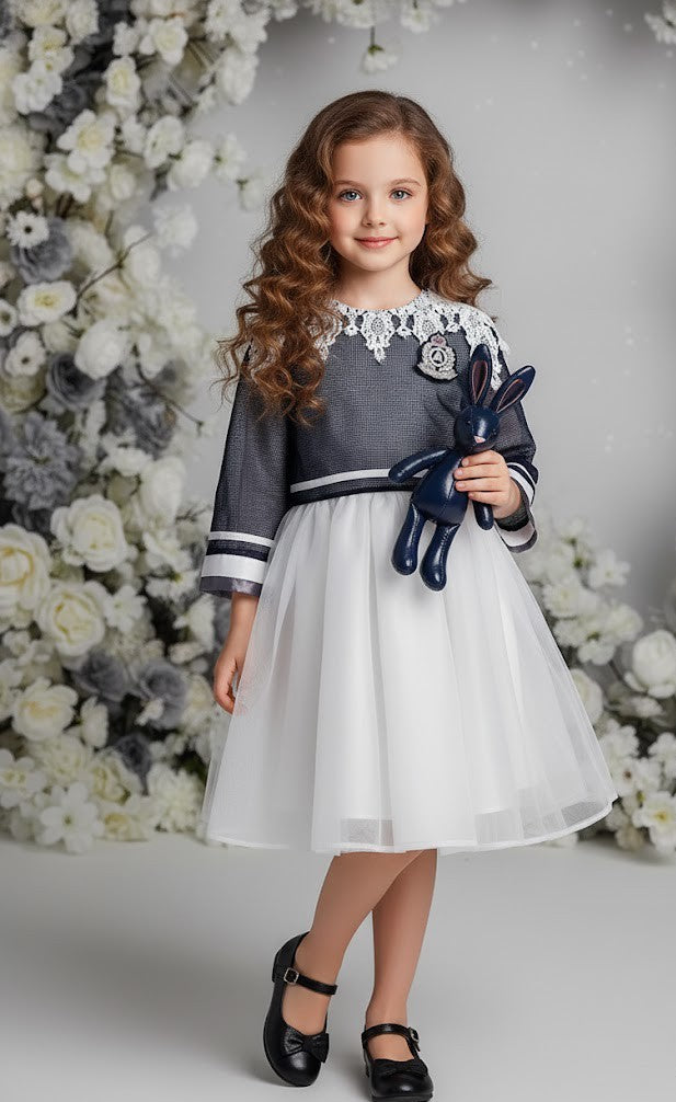 Girls Fashion Two-Piece Outfit – Loose Fit Top & Dress Set great bargin autumn