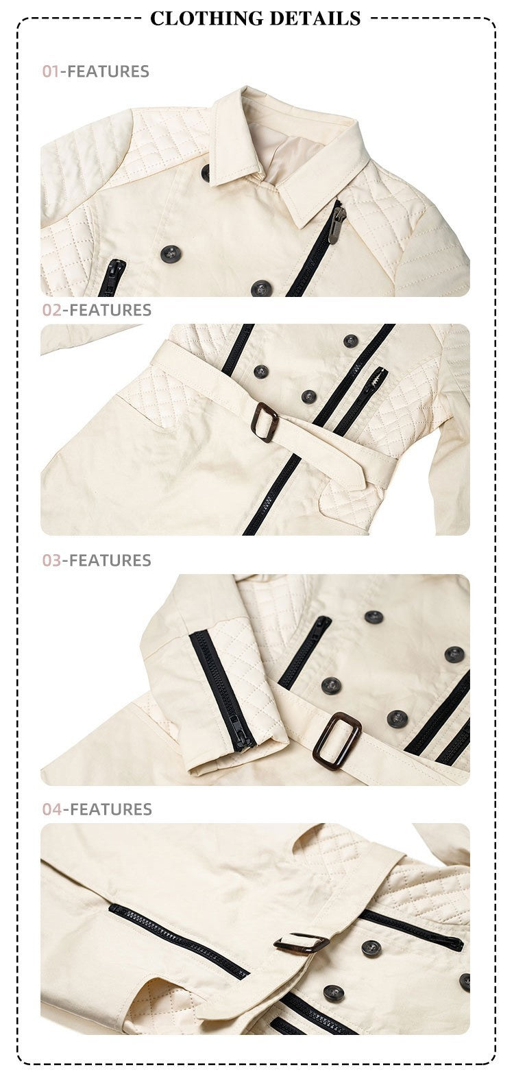 High Quality Girls autumn trench coat 3-12Y windproof beige jacket long sleeve