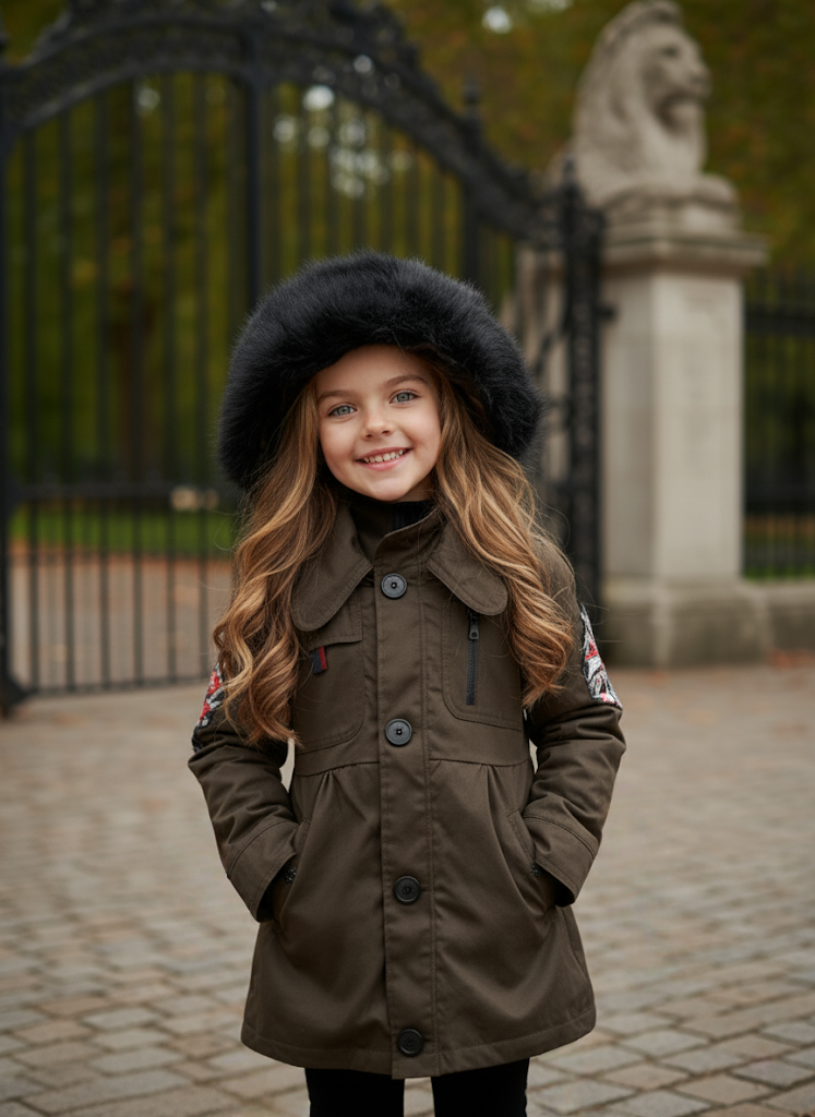 Girls' Long Padded Winter Coat 2-3-4-5-6-7Y Faux Fur Hooded Parka Jacket 2025