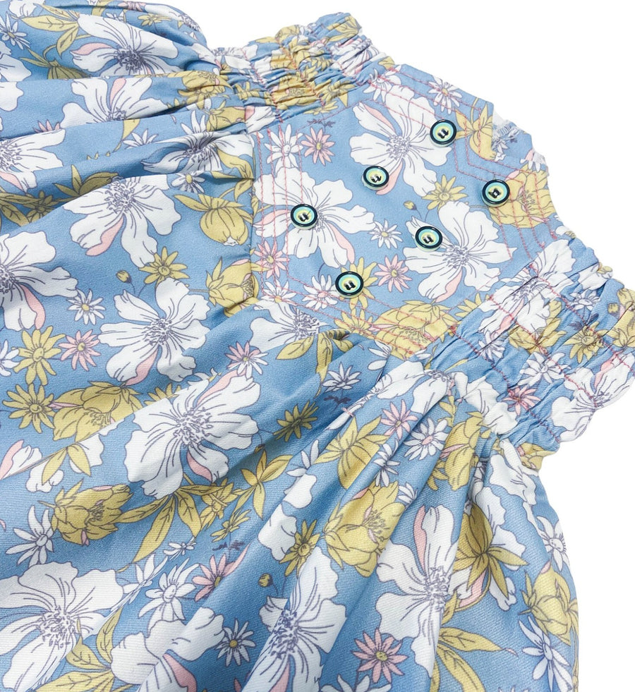 Girls Blue Floral Cotton Skirt beautiful Flared Skirt all season 3-4-5Y toddler