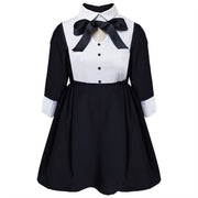 Girls Vintage Black Swing Dress 3-4-5 Y A-Line Dress festival  wear High Quality
