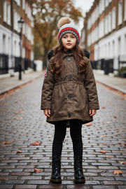 Girls' Long Padded Winter Coat 2-3-4-5-6-7Y Faux Fur Hooded Parka Jacket 2025