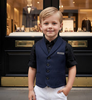 Boys waistcoat Vintage Navy Toddler Vest party wear wedding Ages 3–7 Years Xmas