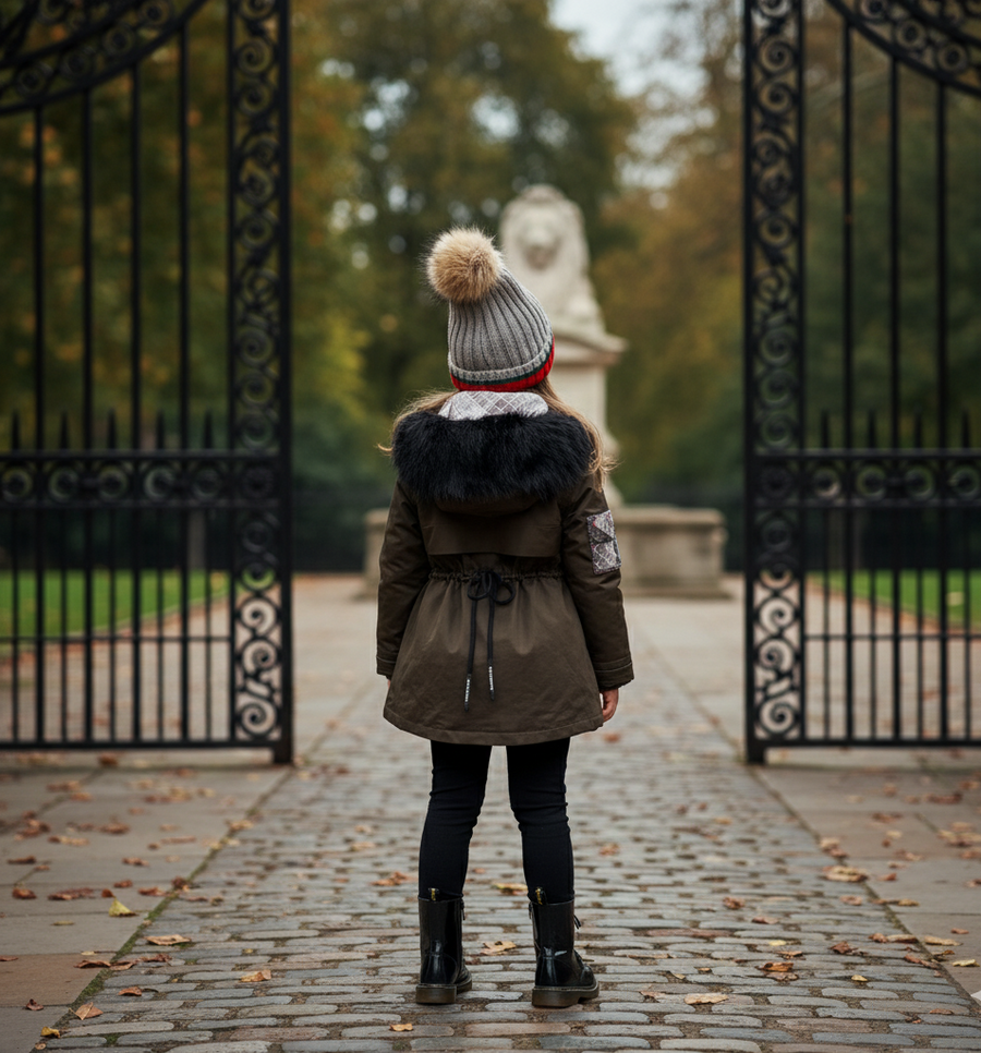 Girls' Long Padded Winter Coat 2-3-4-5-6-7Y Faux Fur Hooded Parka Jacket 2025