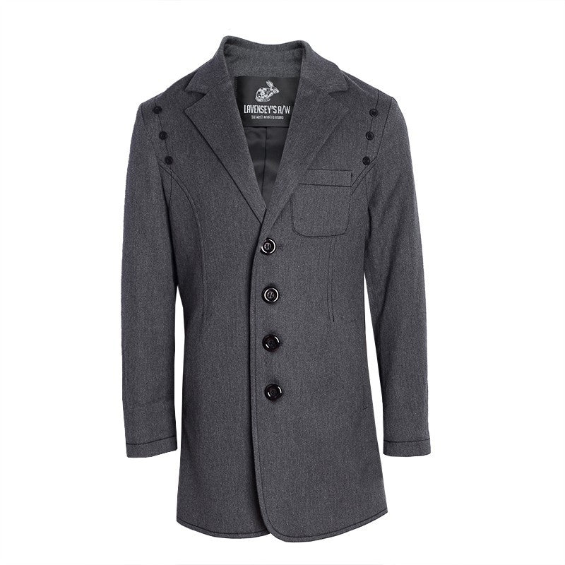 Boys 3-4-5-6-7-8-9-10-11-12 Y Dark Grey Blazer Long Sleeve Formal Uniform vintag