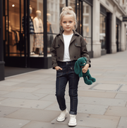 Girls' Cotton Trench Coat 4-14Y short Windproof Jacket vintage toddler teenager