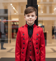 Boys Slim Fit Velvet Blazer 3-14Y False Two-Piece party Dinner Jacket Party Suit