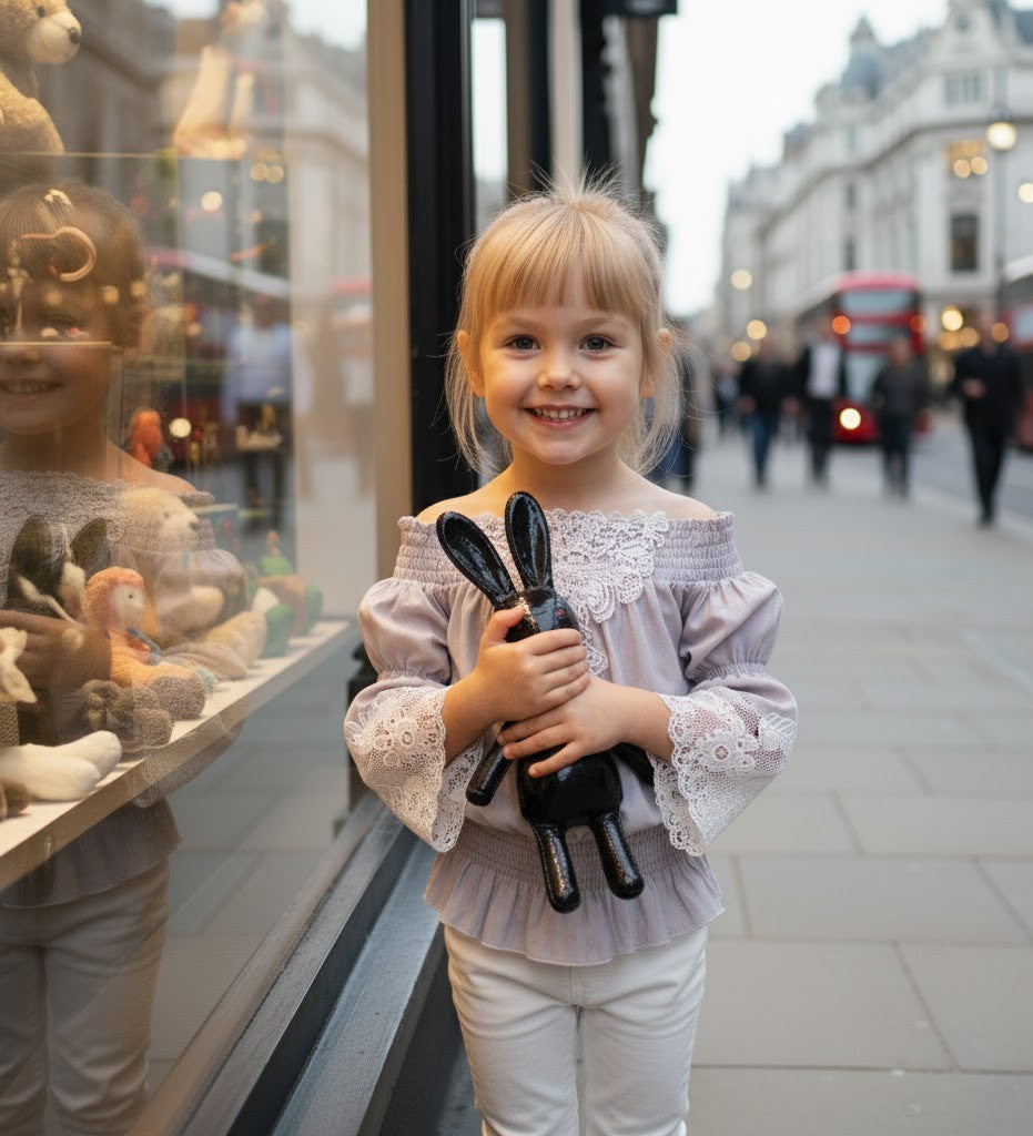 Girls Soft Modal T-Shirt with Vintage Lace  White & Light Grey summer top 3-7Y