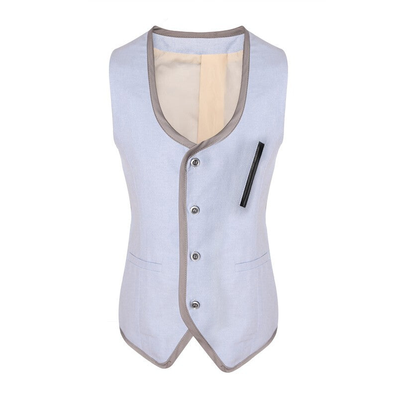 Boys Light Blue Cotton Vest Vintage Casual Style waistcoat 3–7 Y party wear XMAS