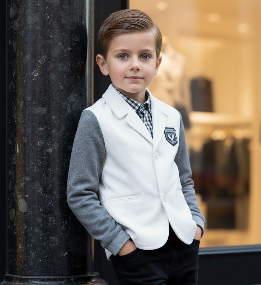 Boys Velvet Blazer Stylish Casual Short Jacket for Kids Toddler 3–7 Years Autumn