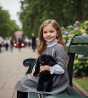 Girls’ Grey grey-floral Dress  Vintage design 3-7Y autumn 2025 toddlers