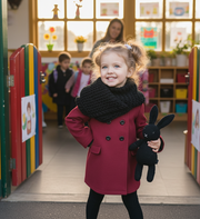 Girls Cashmere autumn Coat Baby Doll Style 2-3-4-5Years old Wine Red toddler