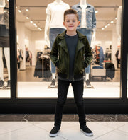 Kids' Velvet Blazer Boys' Green Jacket Spring Autumn Outfit Toddler 3-7 Years