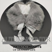 Faux Fur Scarf Collar Wrap – Soft Warm Elegant Tippet Shawl Stole for Girls gift