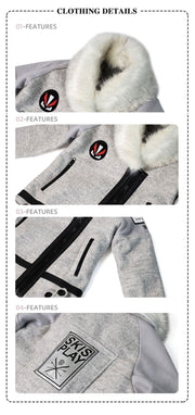 Girls' thick wool padded  Winter Coat 2-3-4-5-6-7y Faux Fur collar warm Jacket