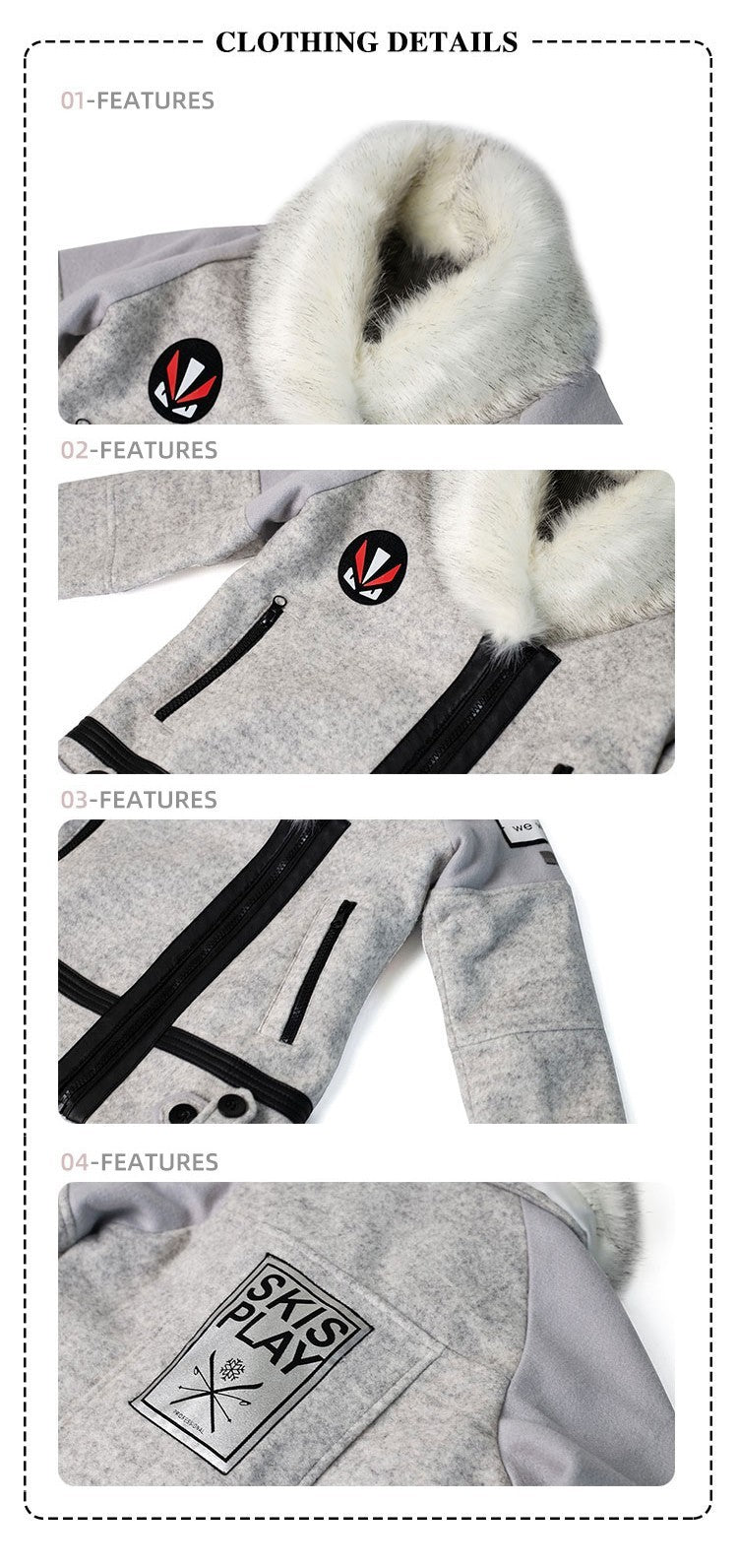 Girls' thick wool padded  Winter Coat 2-3-4-5-6-7y Faux Fur collar warm Jacket