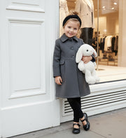 Girls Vintage Wool Winter Coat autumn 3-4-5-6-7-8-9Y  Thick Warm Long Overcoat