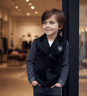 Boys Velvet Blazer Stylish Casual Short Jacket for Kids Toddler 3–7 Years Autumn