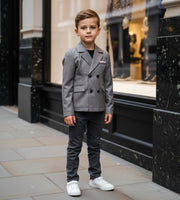 Boy Formal Blazer Smart Suit Kids Junior Senior School Jacket3-4-5-6-7-8-9-10-12