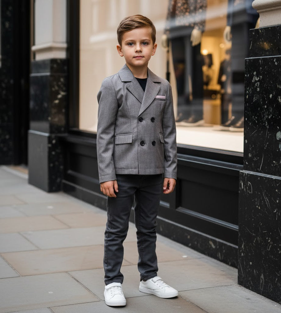 Boy Formal Blazer Smart Suit Kids Junior Senior School Jacket3-4-5-6-7-8-9-10-12