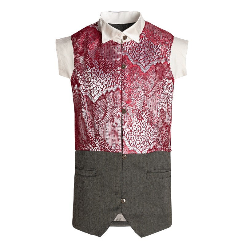 Girls Vintage Lace Vest Sleeveless long Cardigan 3-12Y holiday top all seasons