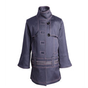 Girls High-Neck Autumn Winter Coat Two Fabric Options Ages 3-10Y clearance sale