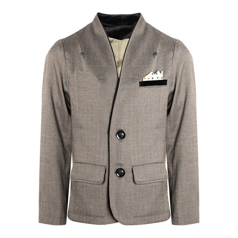 Boys Grey Formal Blazer Elegant V-Neck Casual Suit Jacket for Ages 3-9 Ys xmas