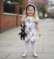 Girls Puff Lantern Sleeve Doll Dress Oversized A-Line Floral Dress 1-9Y princess