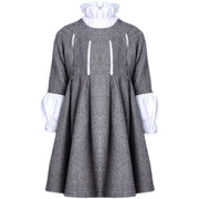 Girls’ Grey grey-floral Dress  Vintage design 3-7Y autumn 2025 toddlers