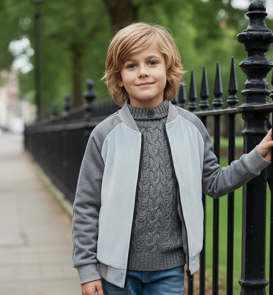 Boys Velvet Baseball Jacket 4–10Y autumn 2025 girls Casual School Sports top