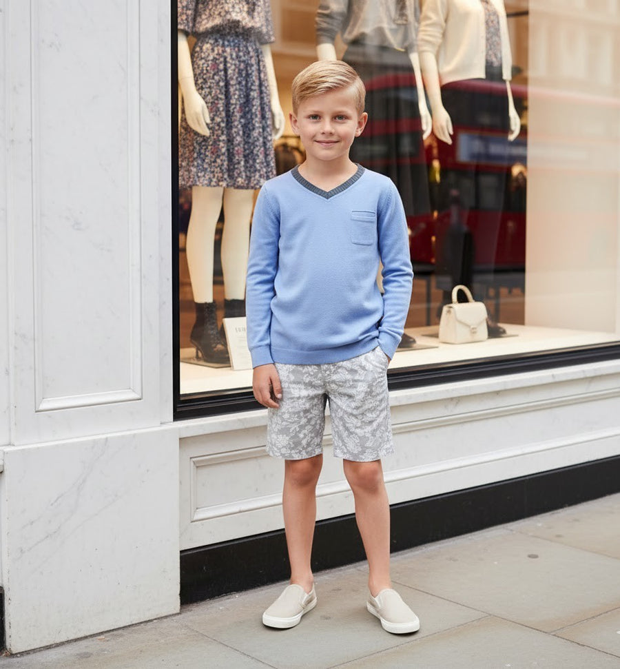 Boys' V-Neck long sleeves T-Shirt Soft Stretchy Casual Comfy Top easy match XMAS