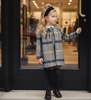 Girls Autumn Coat 2025 Plaid pattern Wool-Blend Baby-Doll Style Ages 2–3-4Y