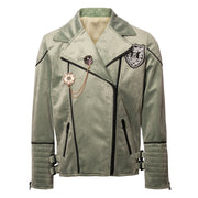 Boys' Velvet Jacket 3-9Y  Light Grey & Green Stylish Fall/Winter Casual top kids