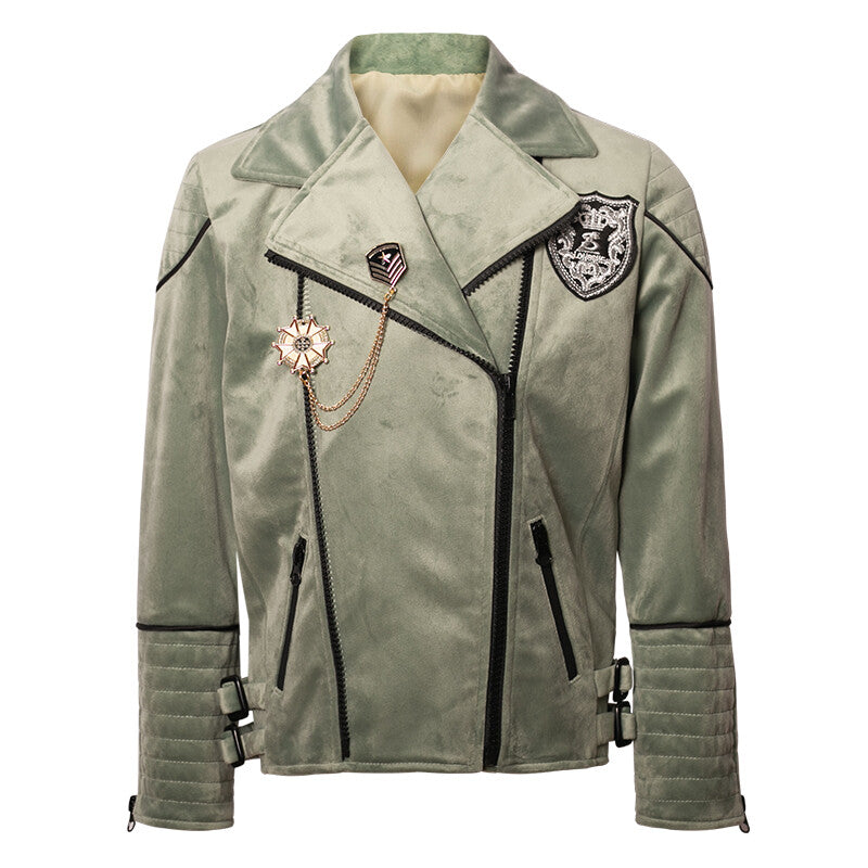 Boys' Velvet Jacket 3-9Y  Light Grey & Green Stylish Fall/Winter Casual top kids