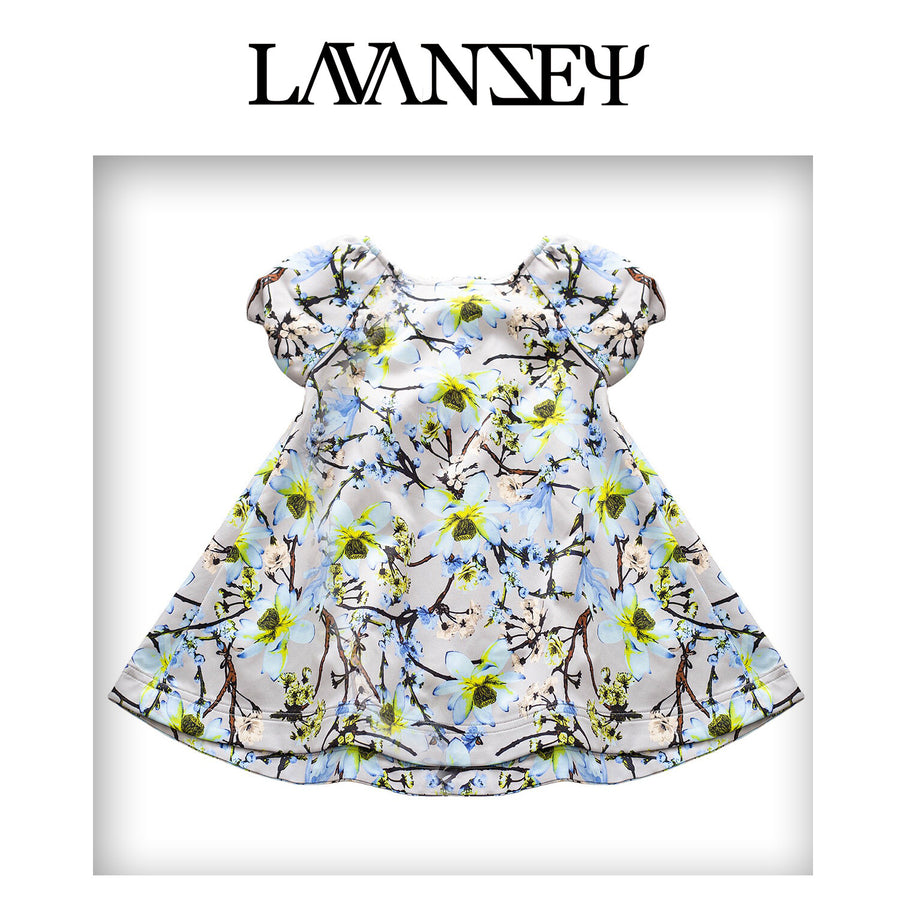 Girls Puff Lantern Sleeve Doll Dress Oversized A-Line Floral Dress 1-9Y princess