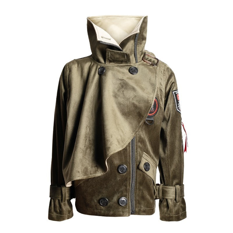 Boys' Cotton Velvet Double-Breasted Trench Coat – Short Wind Jacket 3-7Y