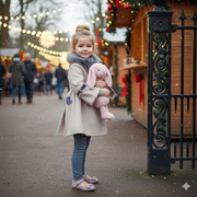 Girls Vintage winter Coat 4-5Y A-Line Princess dress coat with floral lace Wool