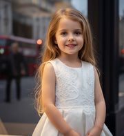 Gilrs princess festival Luxury Beige Lace Dress VintageToddler Party Outfit Xmas