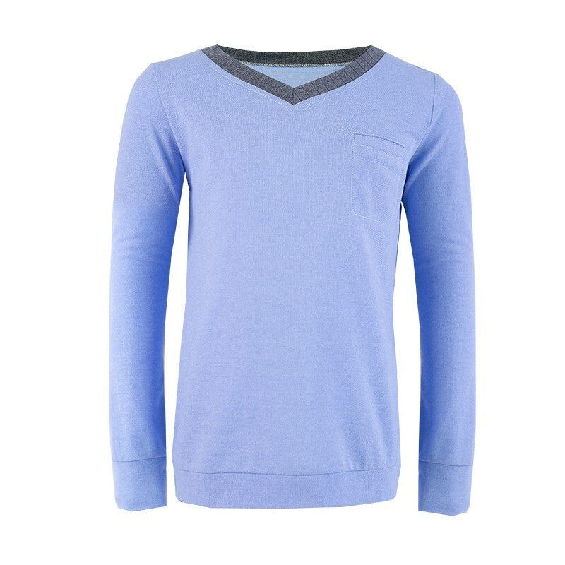 Boys' V-Neck long sleeves T-Shirt Soft Stretchy Casual Comfy Top easy match XMAS